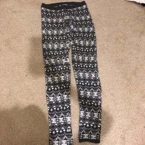 Fair isle thick sweater knit leggings